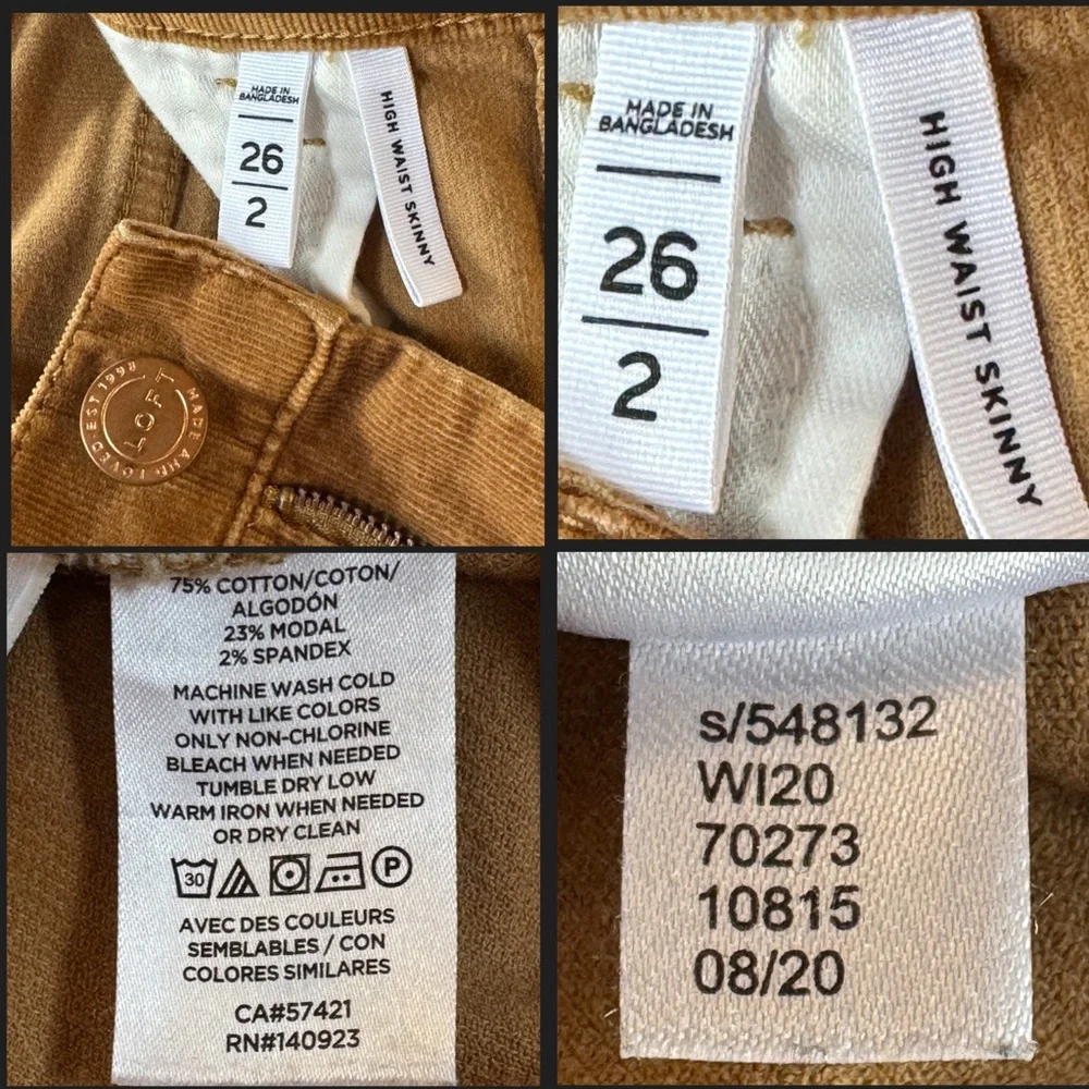LOFT Corduroy High-Waist Skinny Pants (26/2) - Picture 5 of 15